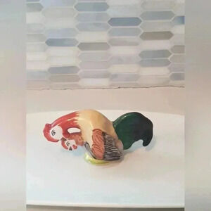 Vintage porcelain rooster hen dish